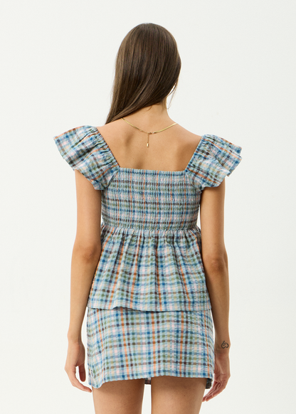 AFENDS Womens Amelie Check - Seersucker Top - Multi