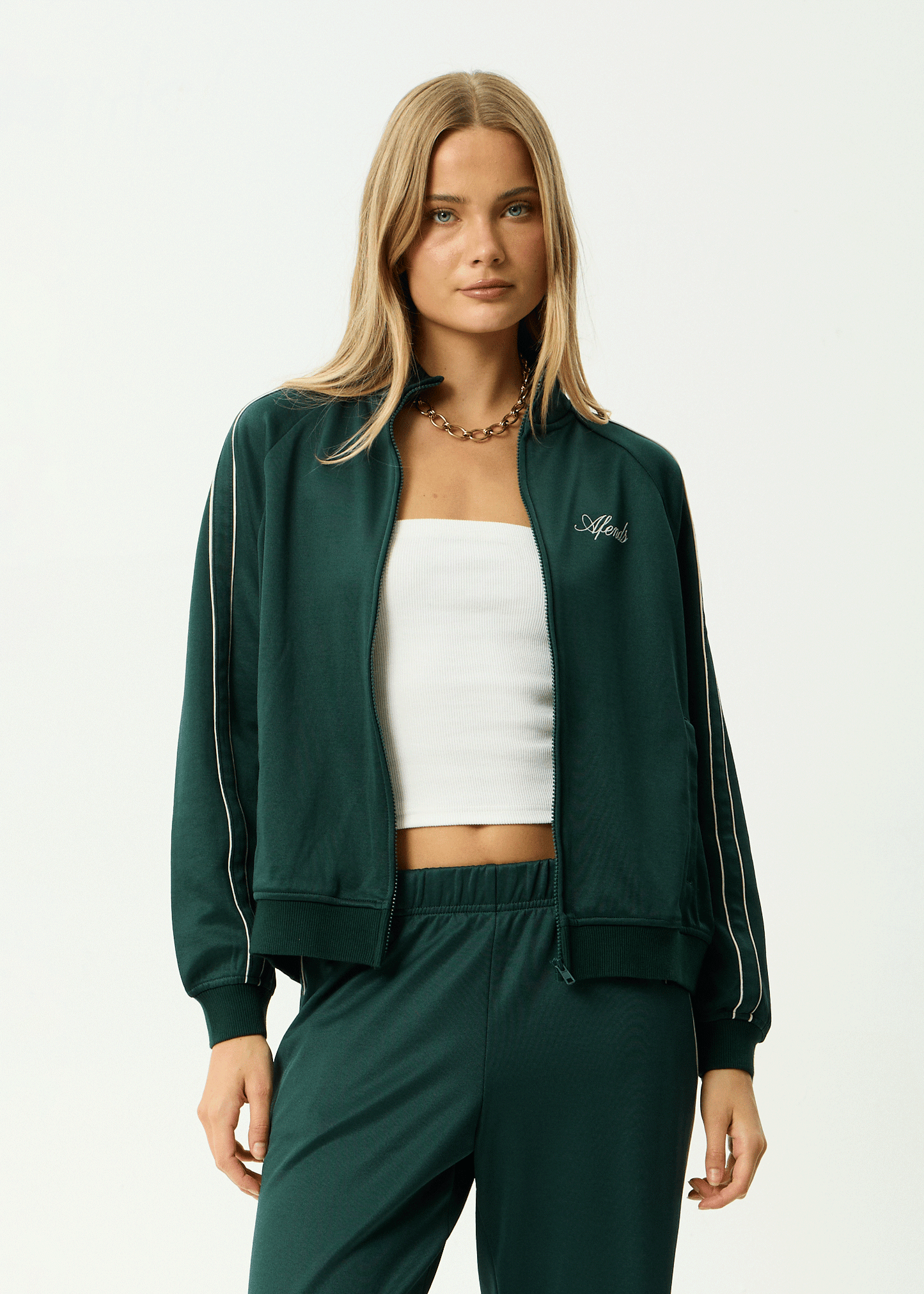 AFENDS Womens Avenue - Track Jacket - Pine