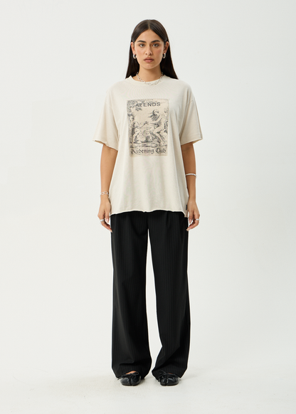 AFENDS Womens Temptation - Oversized Tee - Moonbeam