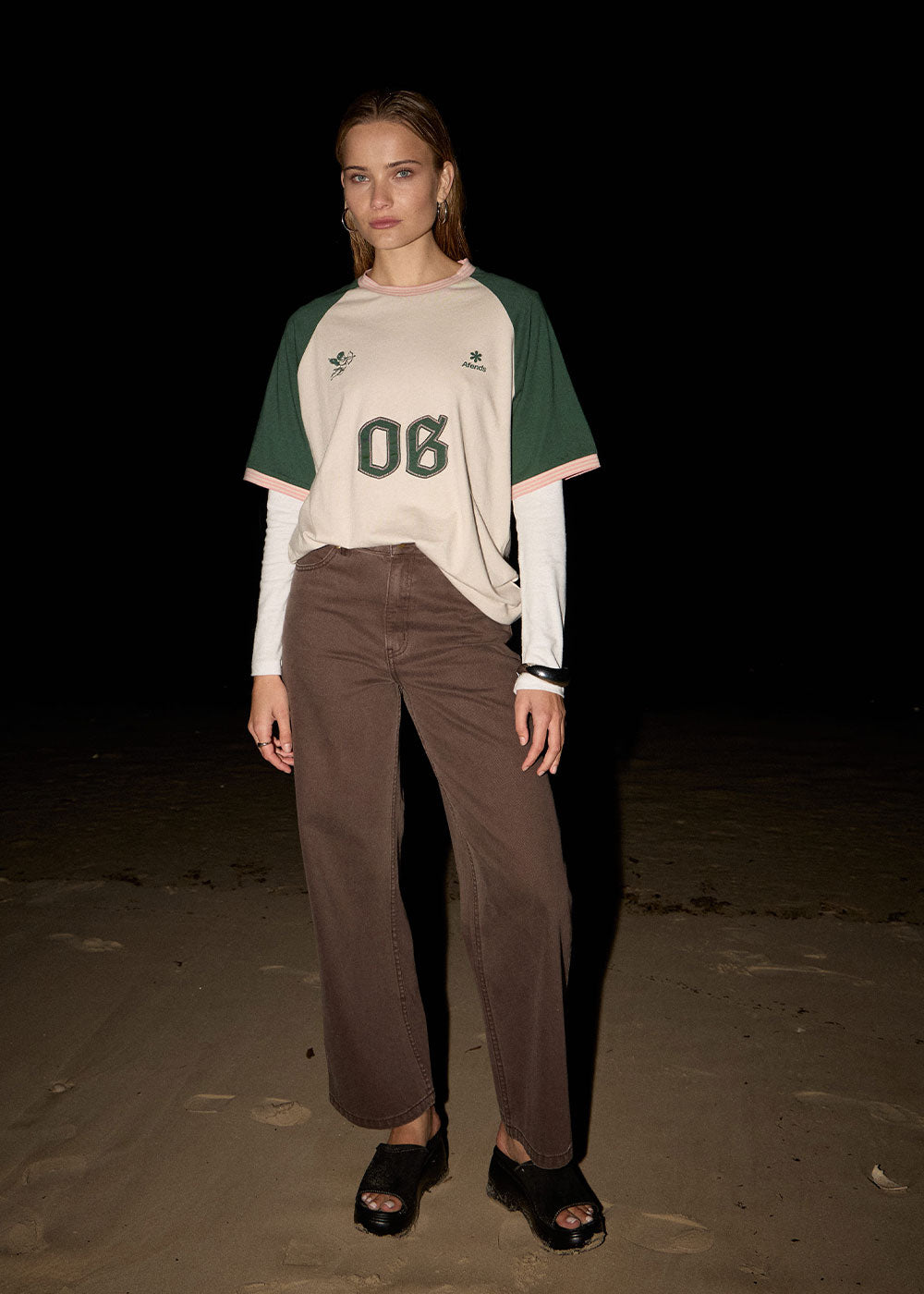 AFENDS Womens Give Em Hell - Oversized Tee - Moonbeam