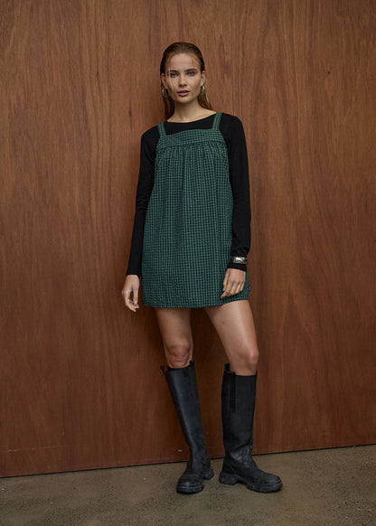 AFENDS Womens Inka - Mini Dress - Reverb Pine Check