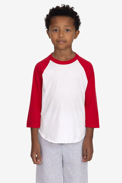 FF2053 - Youth 3/4 Sleeve Poly Cotton Raglan