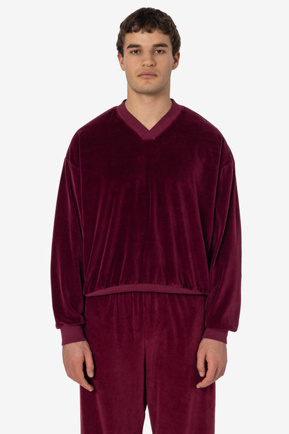 VLR56GD - Garment Dye Velour V-neck Sweatshirt