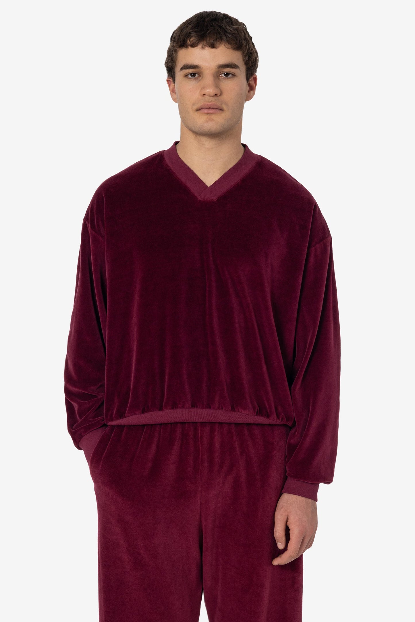 VLR56GD - Garment Dye Velour V-neck Sweatshirt