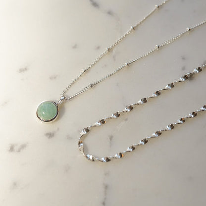 Amazonite Healing Stone Necklace Sterling Silver