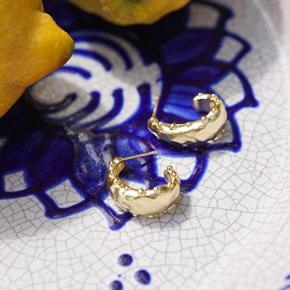 Amulet Bobble Hoop Earrings 18ct Gold Plate
