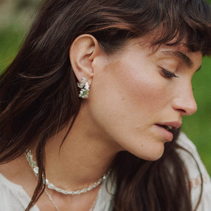 Amulet Bobble Hoop Earrings Sterling Silver