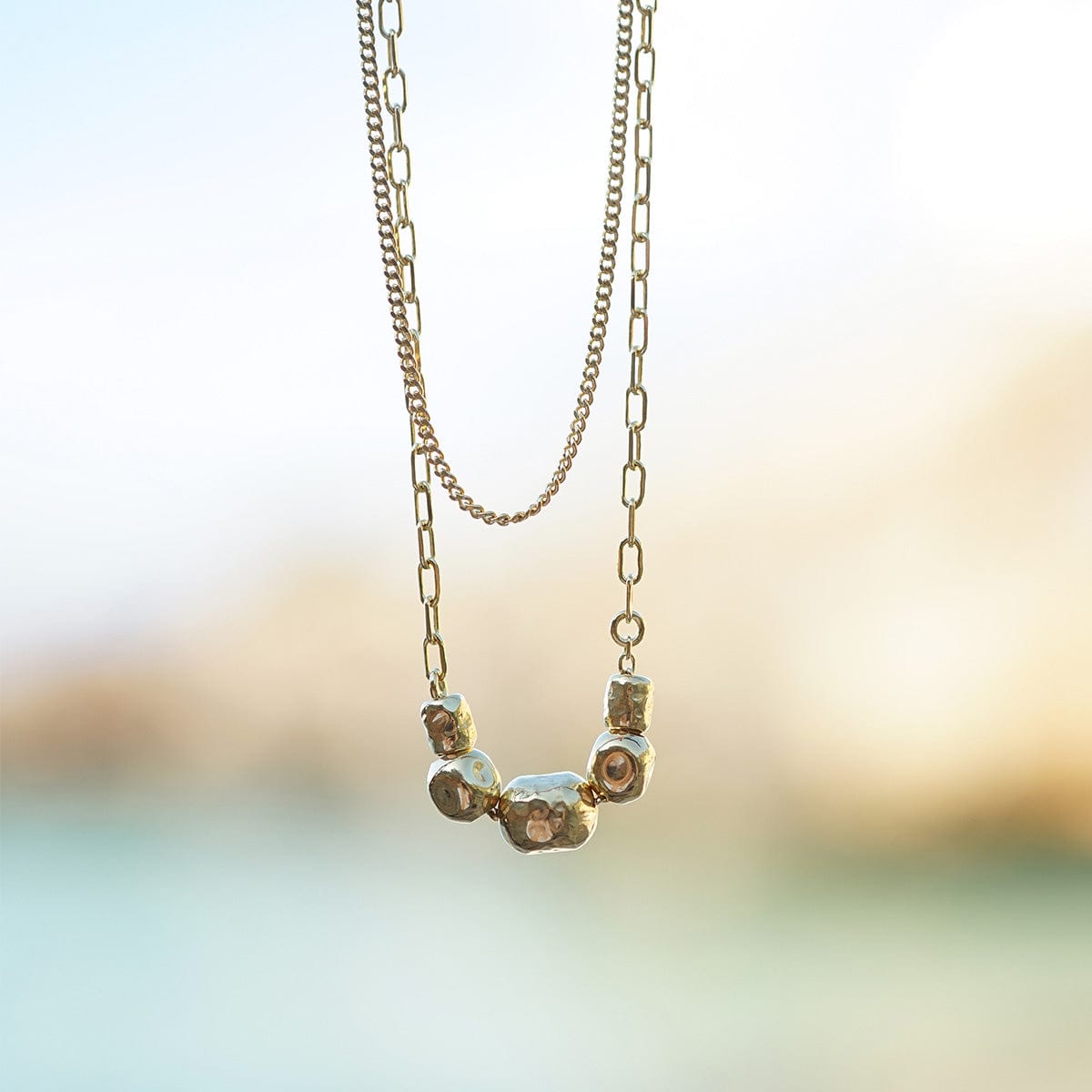 Amulet Bobble Layered Necklace 18ct Gold Plate