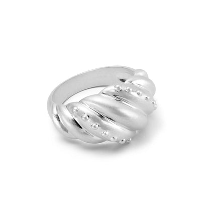 Amulet Dome Ring Silver Plate
