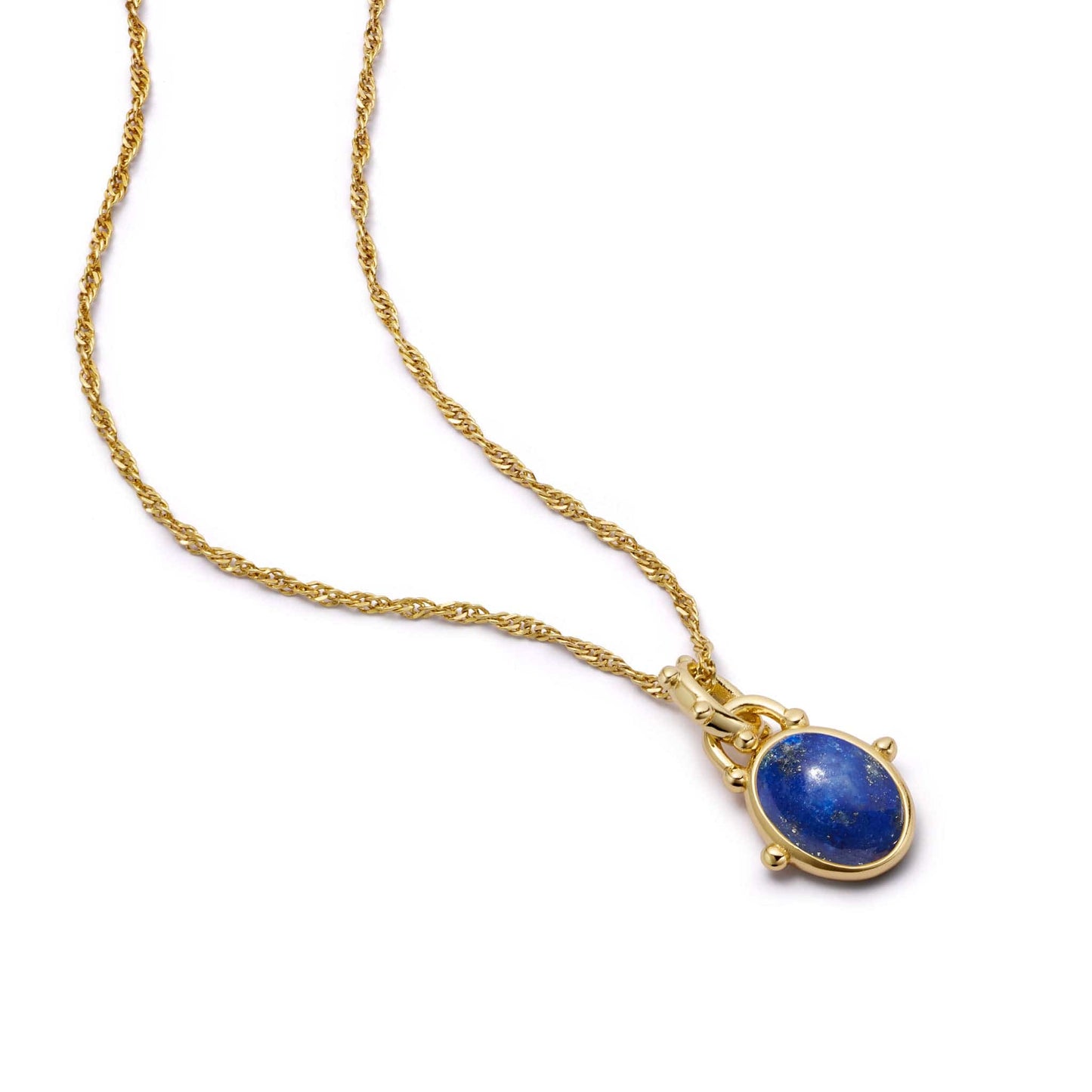 Amulet Lapis Necklace 18ct Gold Plate