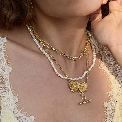 Amulet T Bar Necklace 18ct Gold Plate
