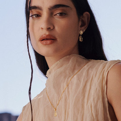 Apollo Earrings & Pendant Necklace Layering Set 18ct Gold Plate