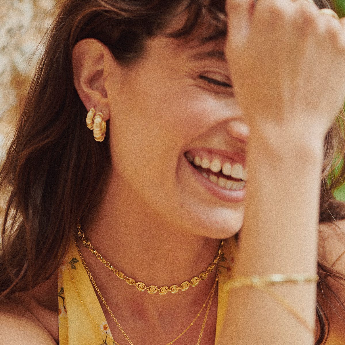 Apollo Hoop Earrings Layering Set 18ct Gold Plate