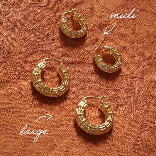 Apollo Hoop Earrings 18ct Gold Plate