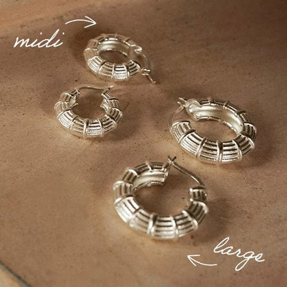 Apollo Hoop Earrings Sterling Silver