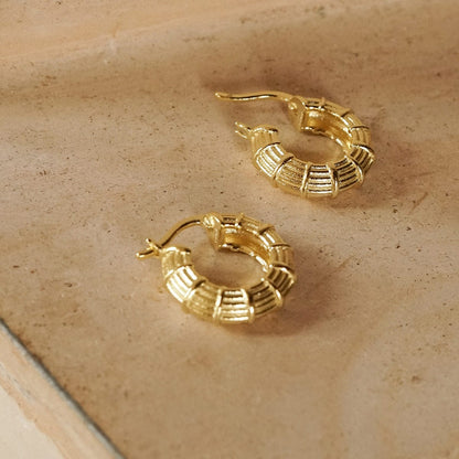 Apollo Midi Hoops 18ct Gold Plate