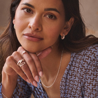Apollo Midi Hoops Silver Plate
