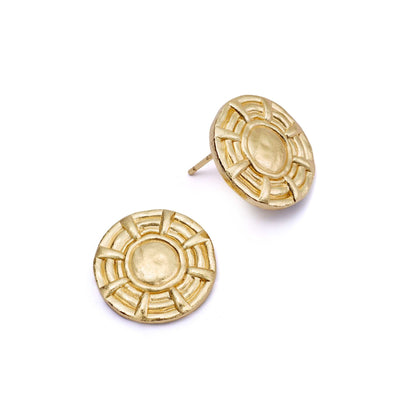 Apollo Oversized Stud Earrings 18ct Gold Plate