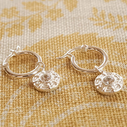Apollo Sparkle Drop Earrings Sterling Silver