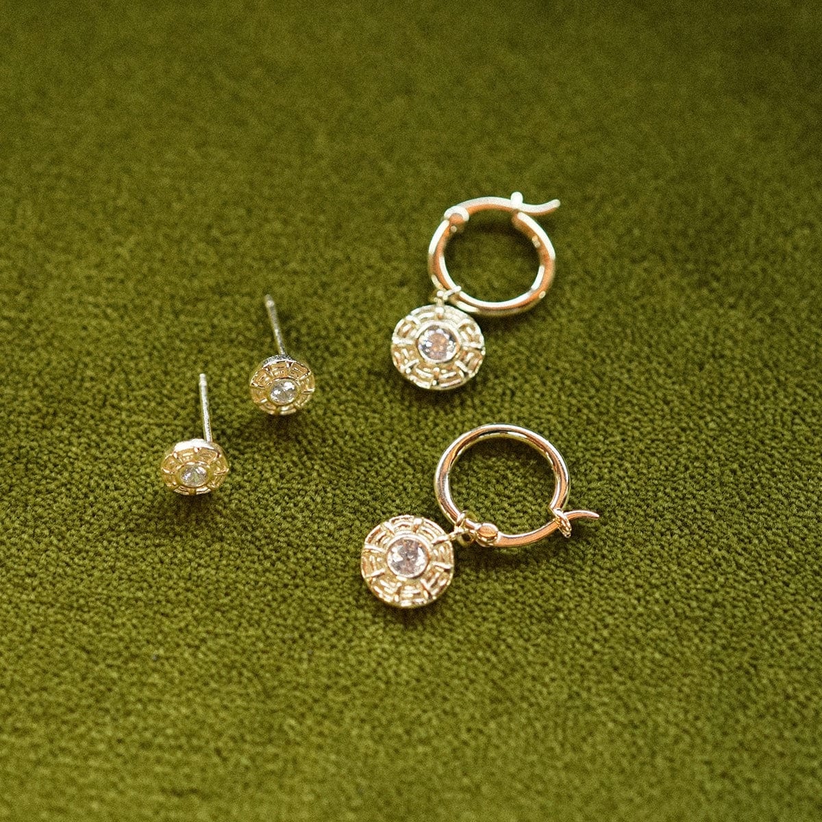Apollo Sparkle Earring Stack 18ct Gold Plate