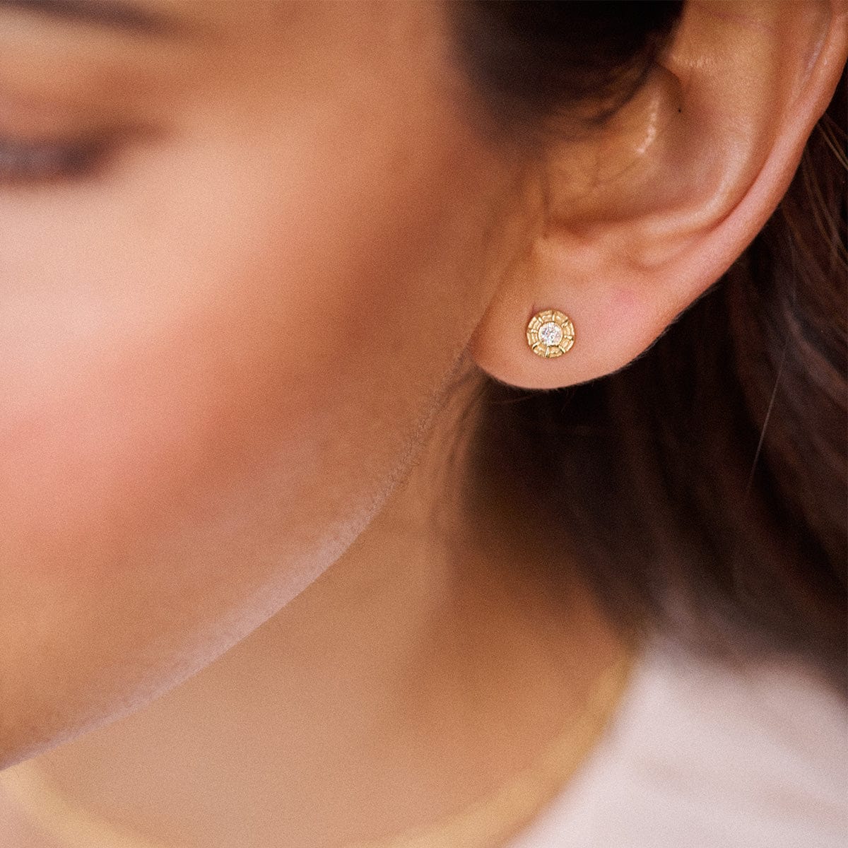 Apollo Sparkle Stud Earrings 18ct Gold Plate