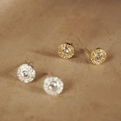 Apollo Sparkle Stud Earrings 18ct Gold Plate