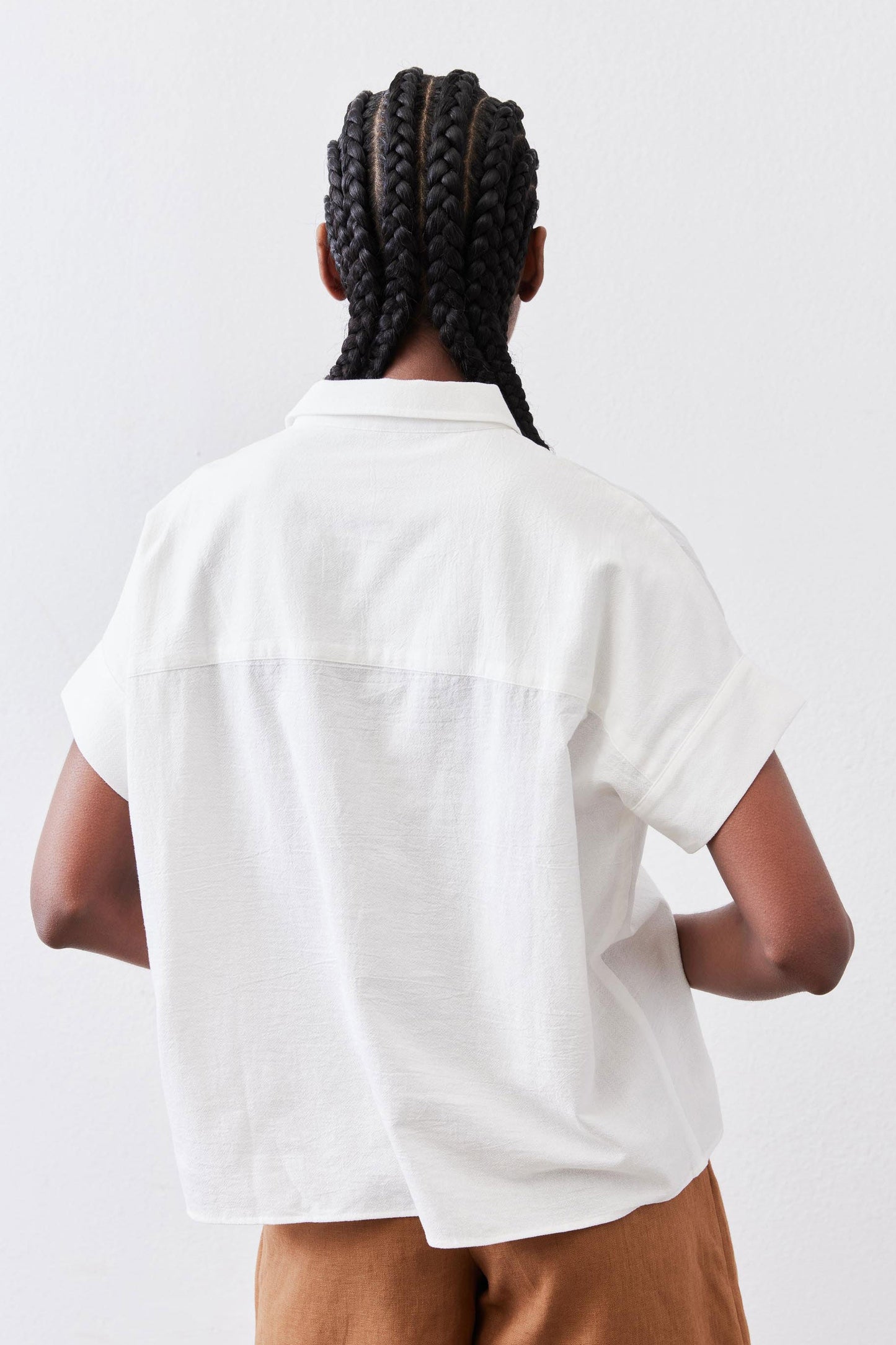 Asymmetric Button Short Sleeve Blouse