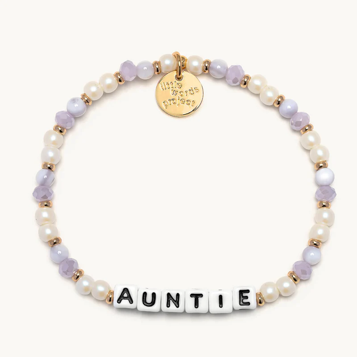 Auntie Beaded Bracelet Smoke/White/Gold