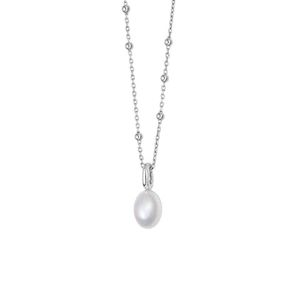 Baroque Pearl Pendant Necklace Sterling Silver