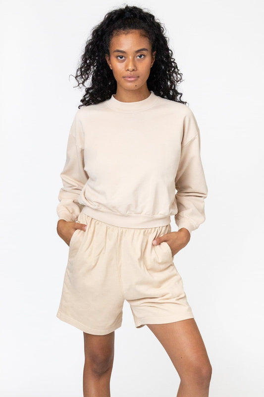 MWT06GD - Garment Dyed Cropped Mock Neck French Terry Pullover