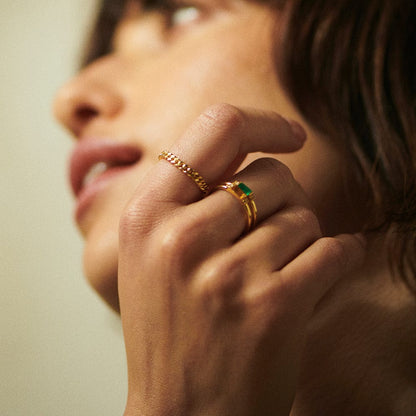 Beloved Fine Citrine Band Ring 18ct Gold Plate