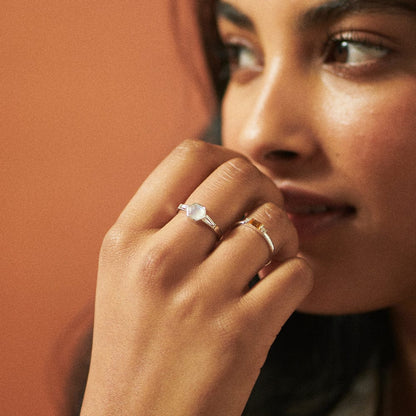Beloved Fine Citrine Band Ring Sterling Silver