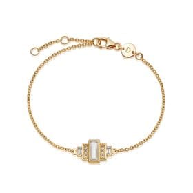Beloved White Topaz Baguette Bracelet 18ct Gold Plate