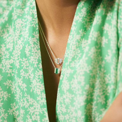 Beloved White Topaz Baguette Necklace Sterling Silver