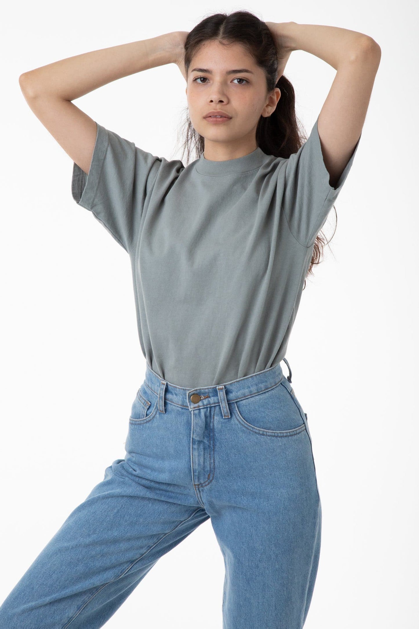 1405GD Unisex - Short Sleeve Garment Dye Mockneck T-Shirt