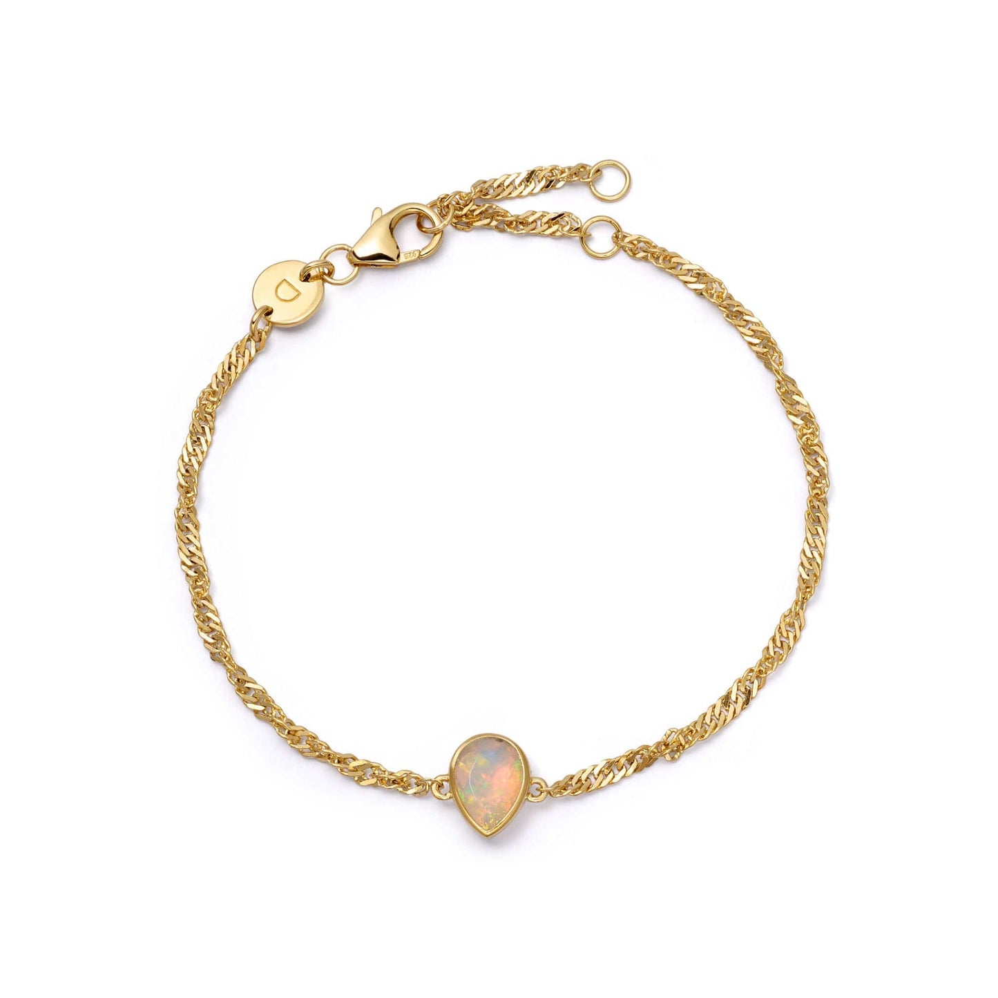 Birthstone Charm Bracelet 18ct Gold Plate