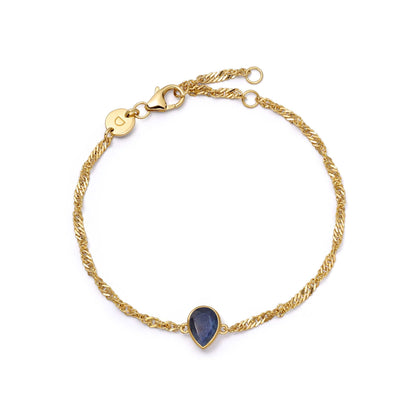Birthstone Charm Bracelet 18ct Gold Plate