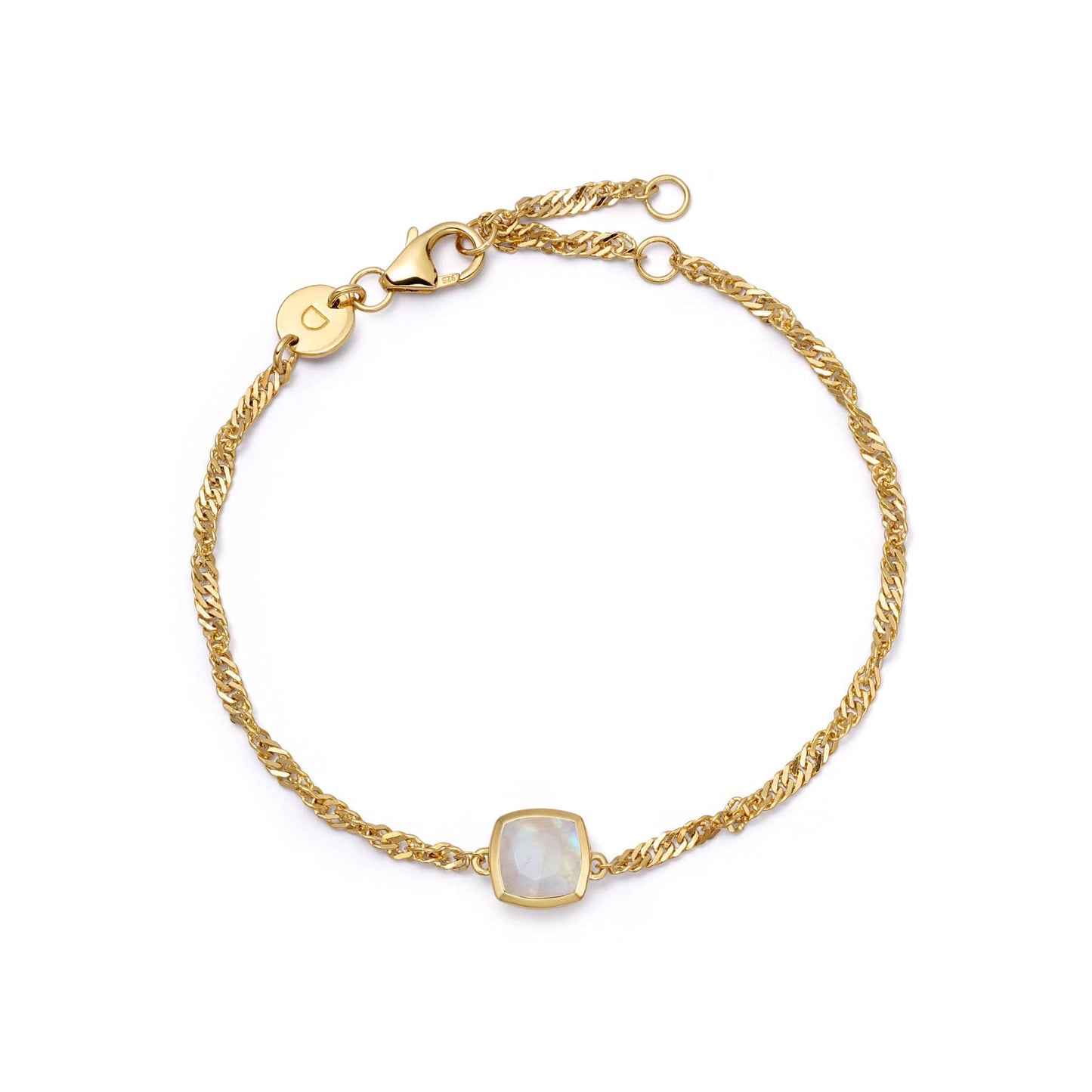 Birthstone Charm Bracelet 18ct Gold Plate