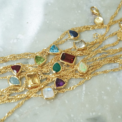 Birthstone Charm Bracelet 18ct Gold Plate