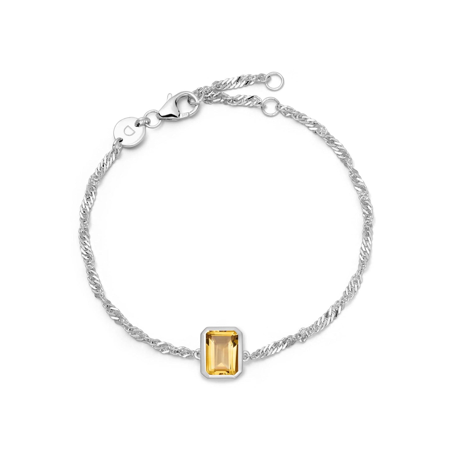 Birthstone Charm Bracelet Sterling Silver