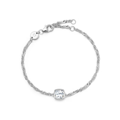 Birthstone Charm Bracelet Sterling Silver