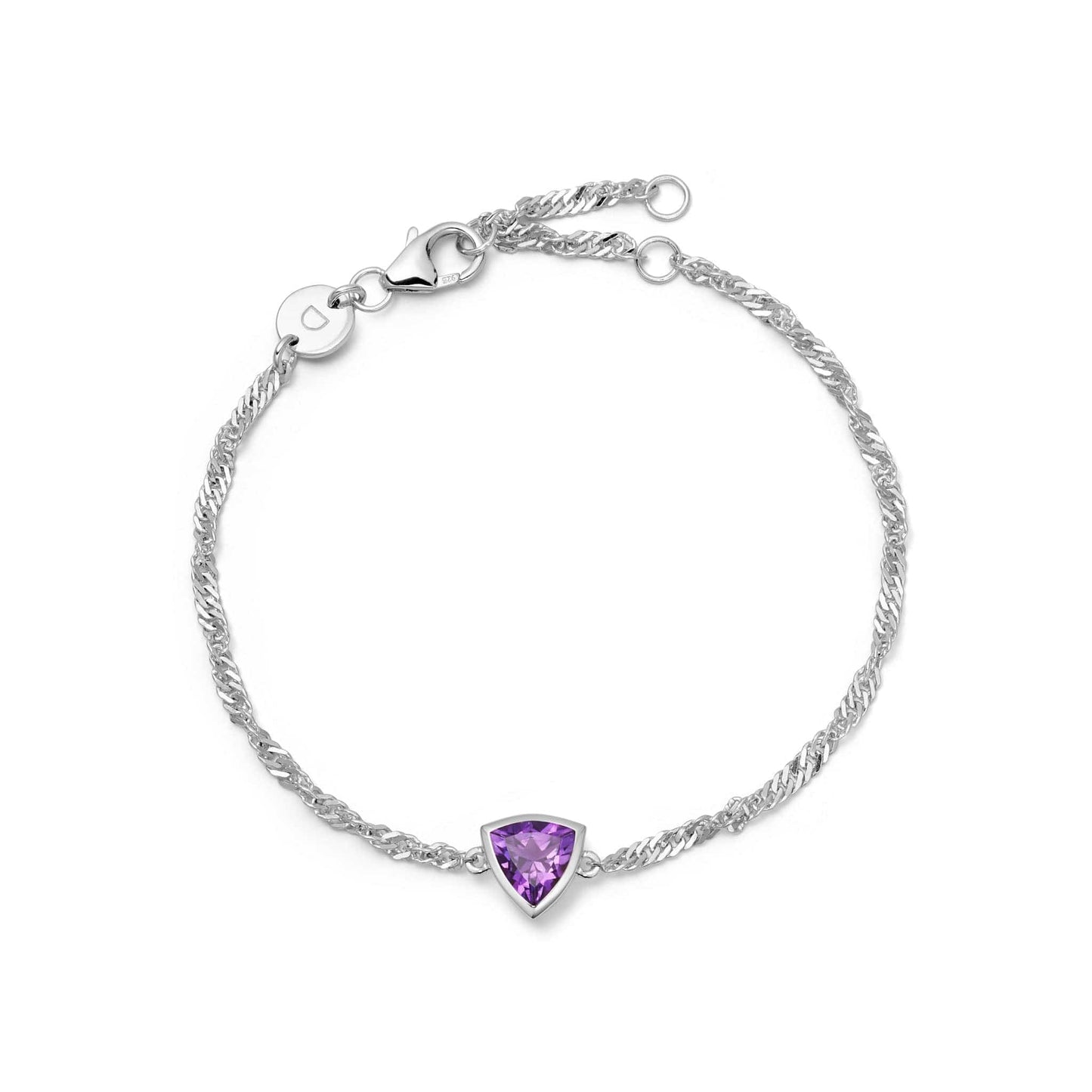 Birthstone Charm Bracelet Sterling Silver