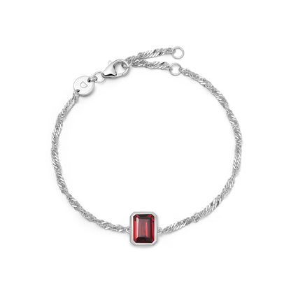 Birthstone Charm Bracelet Sterling Silver