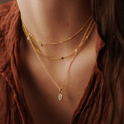 Birthstone Charm Necklace 18ct Gold Plate