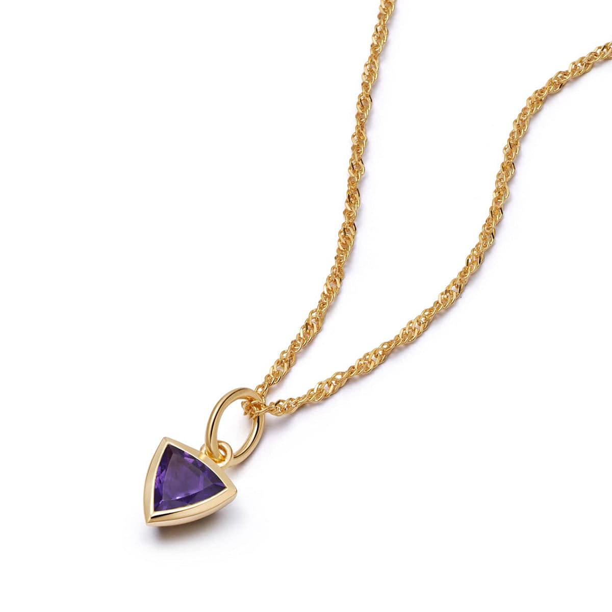 Birthstone Charm Necklace 18ct Gold Plate