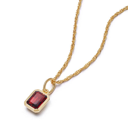 Birthstone Charm Necklace 18ct Gold Plate
