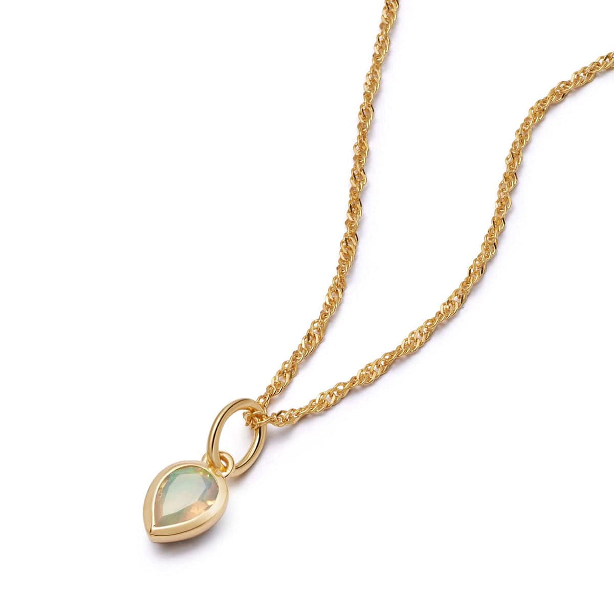 Birthstone Charm Necklace 18ct Gold Plate