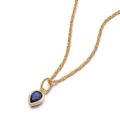 Birthstone Charm Necklace 18ct Gold Plate