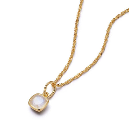 Birthstone Charm Necklace 18ct Gold Plate