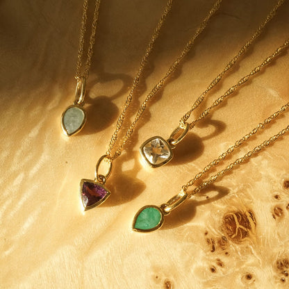 Birthstone Charm Necklace 18ct Gold Plate
